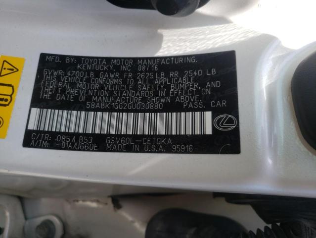 Photo 10 from auction – 2016 LEXUS ES 350 with VIN 58ABK1GG2GU030880