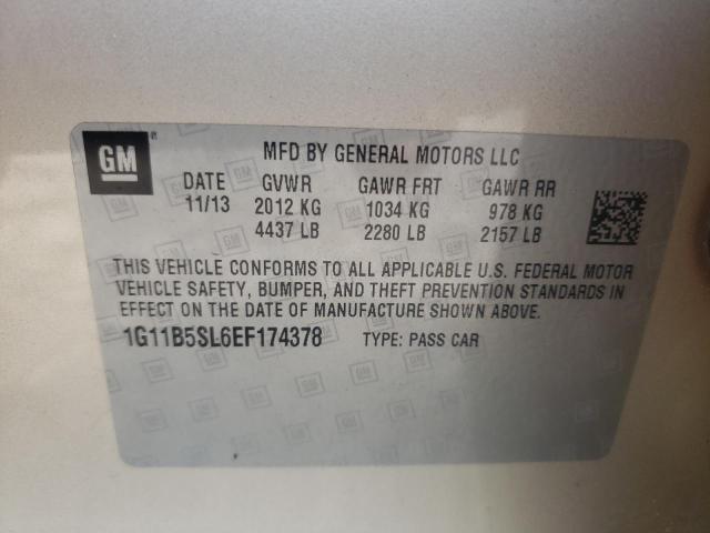 Photo 10 from auction – 2014 CHEVROLET MALIBU LS with VIN 1G11B5SL6EF174378