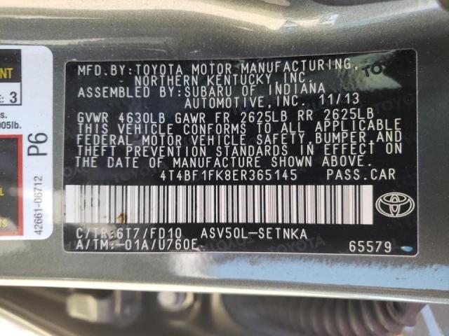 Photo 10 from auction – 2014 TOYOTA CAMRY L with VIN 4T4BF1FK8ER365145