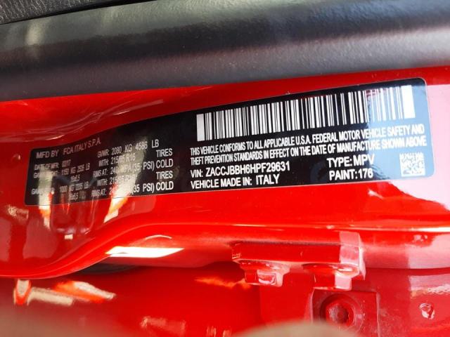 Photo 10 from auction – 2017 JEEP RENEGADE L with VIN ZACCJBBH6HPF29631