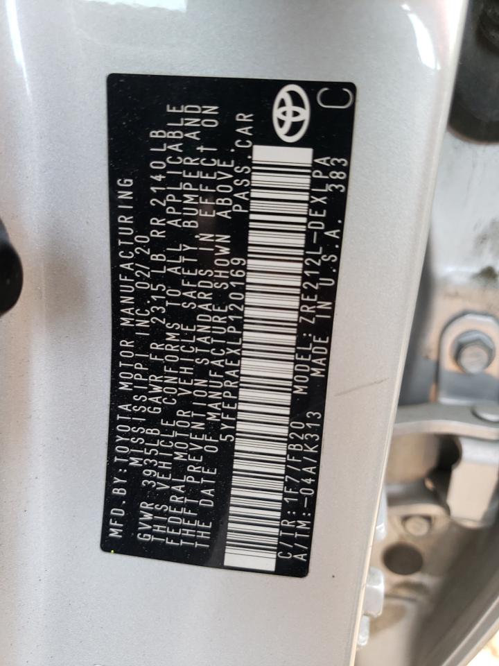 Photo 10 from auction – 2020 TOYOTA COROLLA LE with VIN 5YFEPRAEXLP120169
