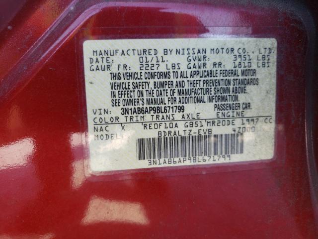 Photo 10 from auction – 2011 NISSAN SENTRA 2.0 with VIN 3N1AB6AP9BL671799
