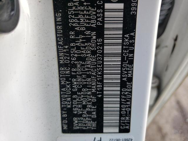 Photo 10 from auction – 2014 TOYOTA CAMRY L with VIN 4T1BF1FK5EU370216