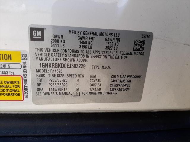 Photo 10 from auction – 2014 CHEVROLET TRAVERSE L with VIN 1GNKRGKD0EJ303229