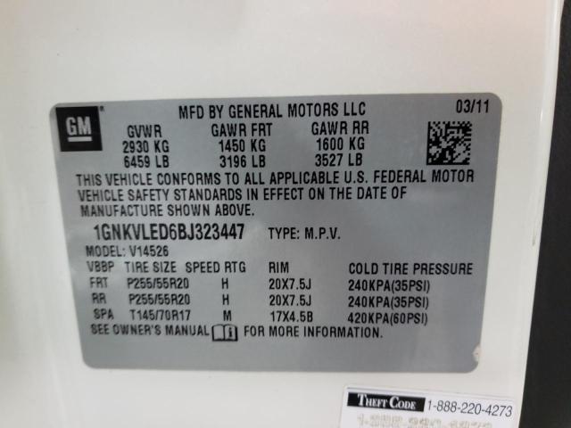 Photo 10 from auction – 2011 CHEVROLET TRAVERSE L with VIN 1GNKVLED6BJ323447