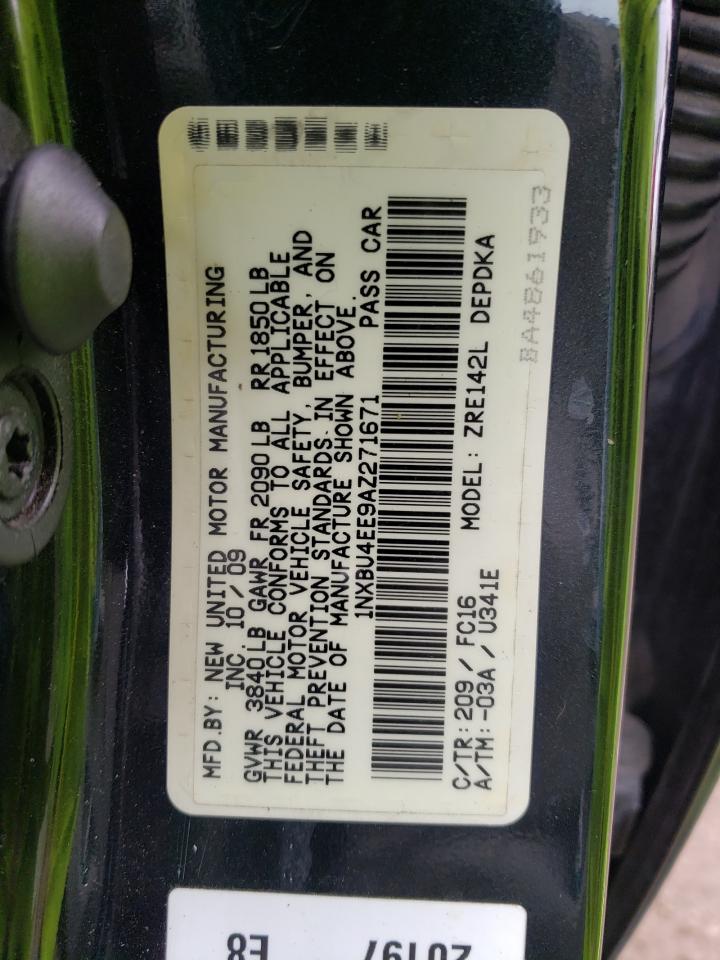Photo 10 from auction – 2010 TOYOTA COROLLA BA with VIN 1NXBU4EE9AZ271671