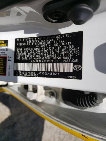 Photo 10 from auction – 2013 TOYOTA CAMRY L with VIN 4T4BF1FK1DR299391