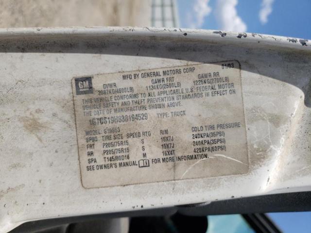 Photo 10 from auction – 2003 GMC SONOMA with VIN 1GTCS19H838194529