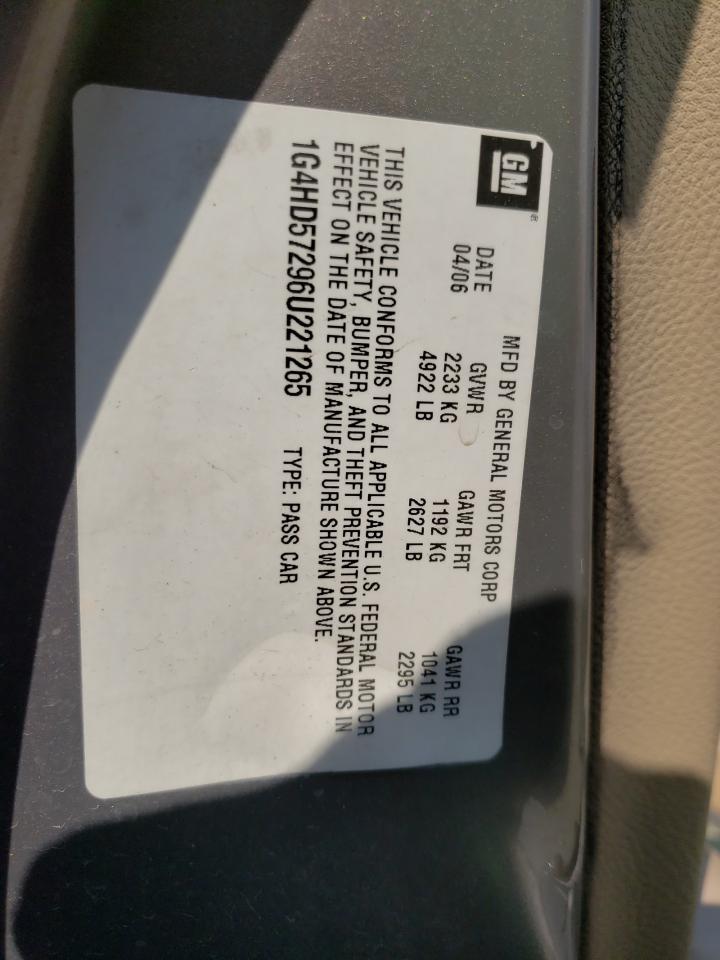 Photo 10 from auction – 2006 BUICK LUCERNE CX with VIN 1G4HD57296U221265