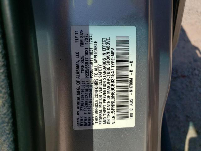 Photo 10 from auction – 2012 HONDA ODYSSEY EX with VIN 5FNRL5H69CB031547