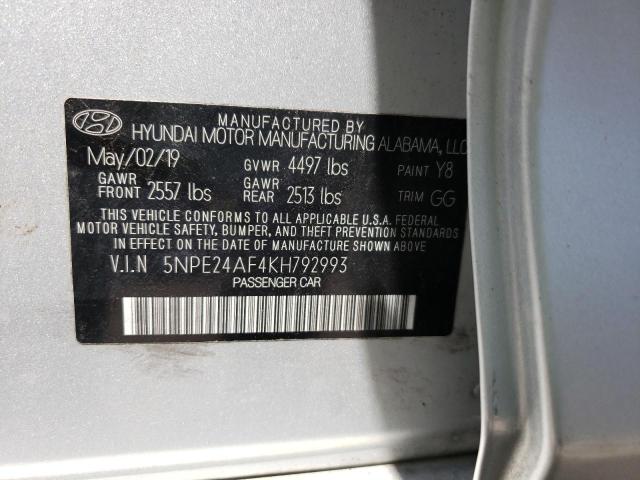 Photo 10 from auction – 2019 HYUNDAI SONATA SE with VIN 5NPE24AF4KH792993