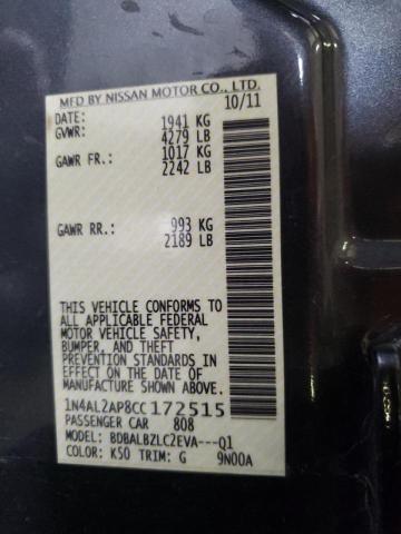 Photo 10 from auction – 2012 NISSAN ALTIMA BAS with VIN 1N4AL2AP8CC172515