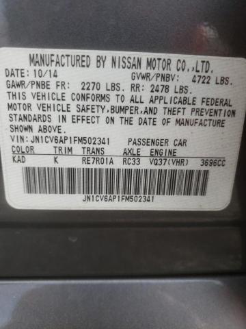 Photo 10 from auction – 2015 INFINITI Q40 with VIN JN1CV6AP1FM502341