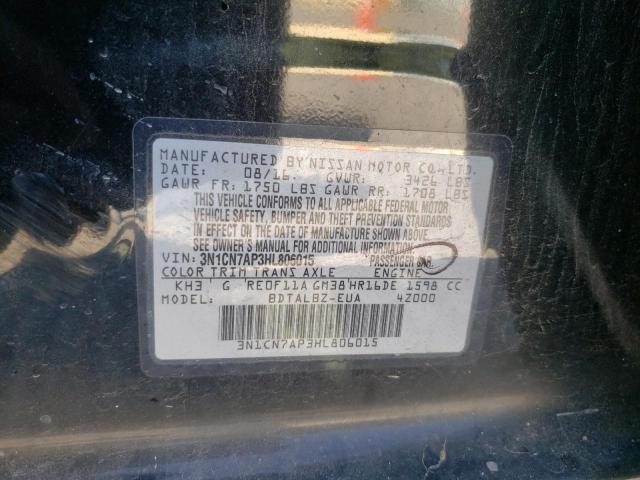 Photo 10 from auction – 2017 NISSAN VERSA S with VIN 3N1CN7AP3HL806015
