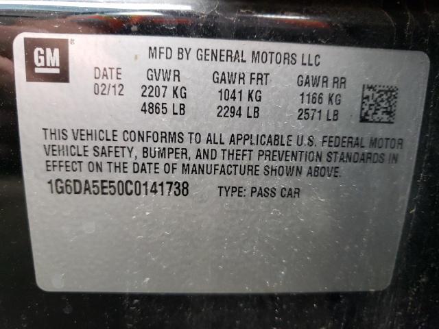 Photo 10 from auction – 2012 CADILLAC CTS with VIN 1G6DA5E50C0141738