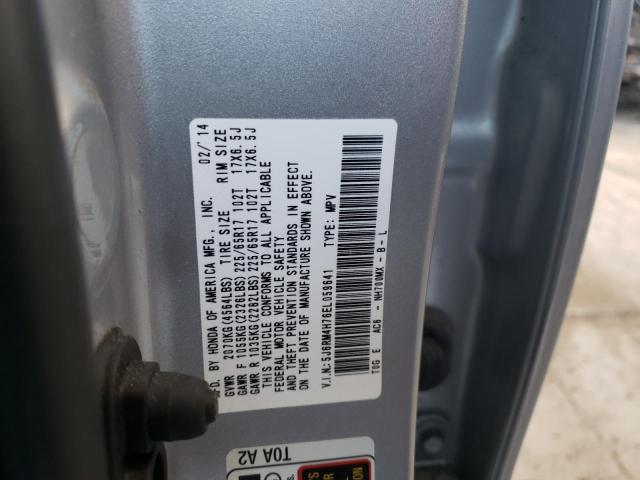 Photo 10 from auction – 2014 HONDA CR-V EXL with VIN 5J6RM4H76EL059641