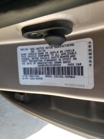 Photo 10 from auction – 2003 TOYOTA COROLLA CE with VIN 1NXBR32E23Z180504