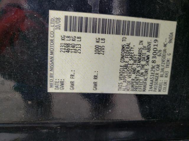 Photo 10 from auction – 2009 NISSAN MAXIMA S with VIN 1N4AA51E29C830019