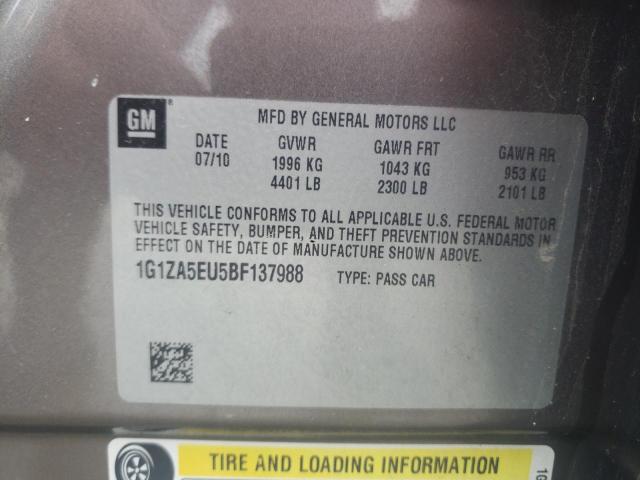 Photo 10 from auction – 2011 CHEVROLET MALIBU LS with VIN 1G1ZA5EU5BF137988