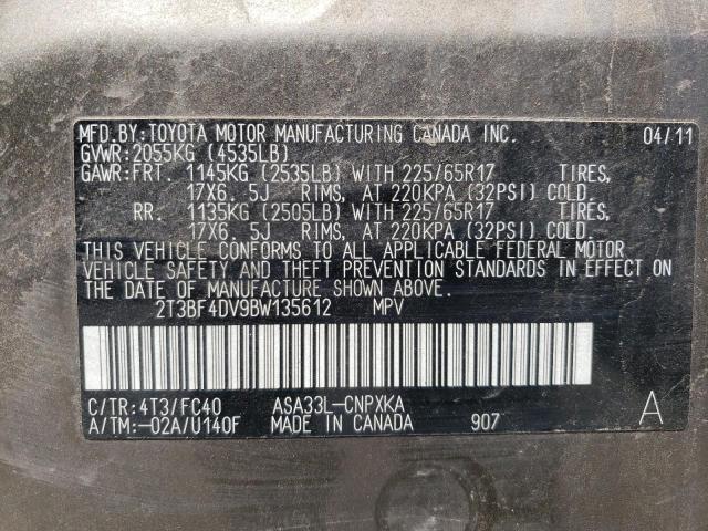 Photo 10 from auction – 2011 TOYOTA RAV4 with VIN 2T3BF4DV9BW135612