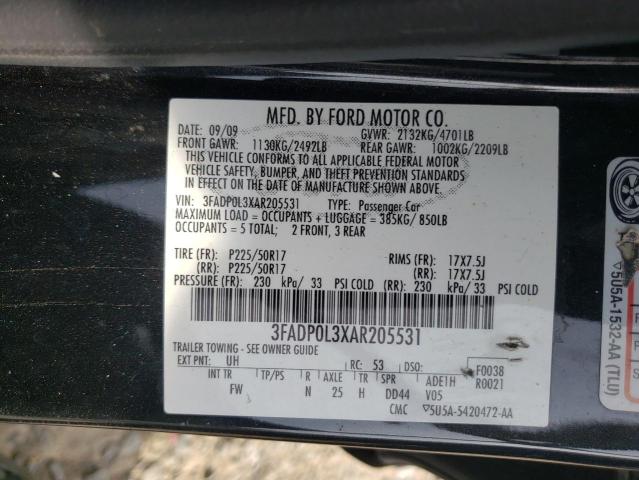 Photo 10 from auction – 2010 FORD FUSION with VIN 3FADP0L3XAR205531