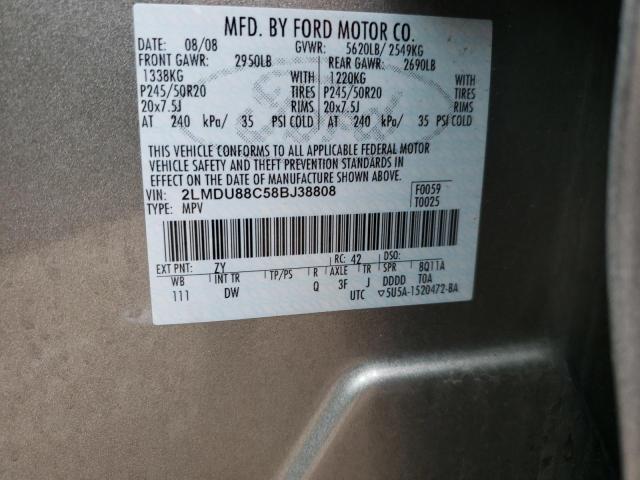 Photo 10 from auction – 2008 LINCOLN MKX with VIN 2LMDU88C58BJ38808