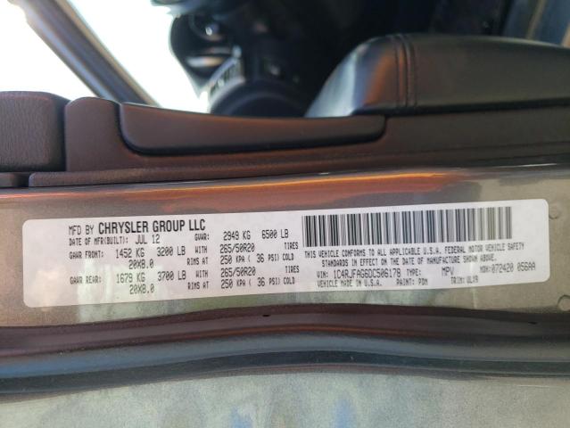 Photo 10 from auction – 2013 JEEP GRAND CHER with VIN 1C4RJFAG6DC506178