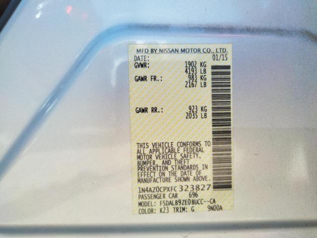 NISSAN LEAF S 2015 with VIN 1N4AZ0CPXFC323827 - Photo from auction