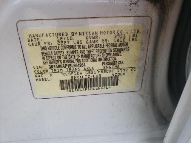 Фото 10 с аукциона – 2011 NISSAN SENTRA 2.0 с VIN 3N1AB6AP1BL664264