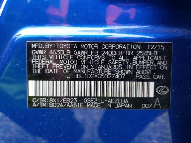 Photo 10 from auction – 2016 LEXUS IS 350 with VIN JTHBE1D2XG5027407