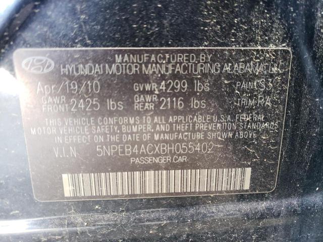 Photo 10 from auction – 2011 HYUNDAI SONATA GLS with VIN 5NPEB4ACXBH055402