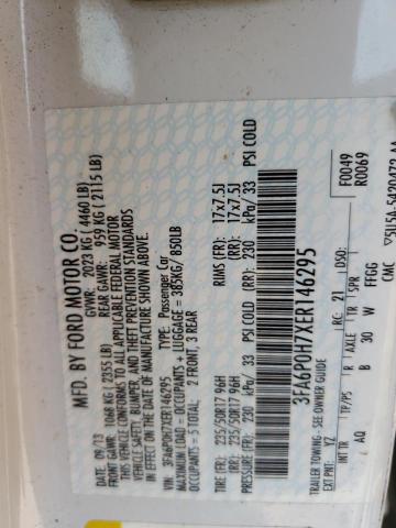 Photo 10 from auction – 2014 FORD FUSION SE with VIN 3FA6P0H7XER146295