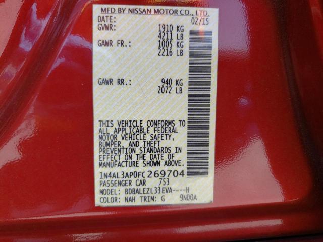Photo 10 from auction – 2015 NISSAN ALTIMA 2.5 with VIN 1N4AL3AP0FC269704