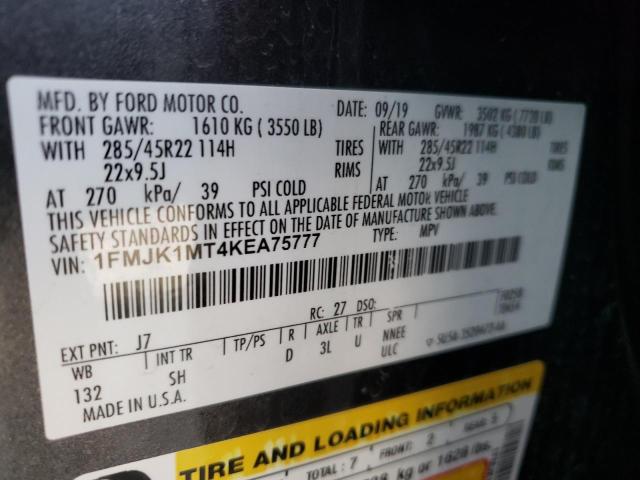 Photo 10 from auction – 2019 FORD EXPEDITION with VIN 1FMJK1MT4KEA75777