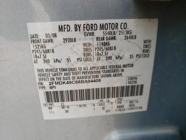Photo 10 from auction – 2008 FORD EDGE LIMIT with VIN 2FMDK49C88BA94408