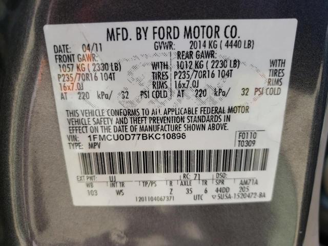 Photo 10 from auction – 2011 FORD ESCAPE XLT with VIN 1FMCU0D77BKC10896