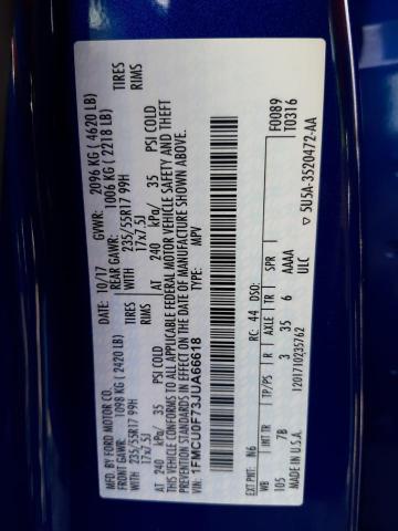 Photo 10 from auction – 2018 FORD ESCAPE S with VIN 1FMCU0F73JUA66618