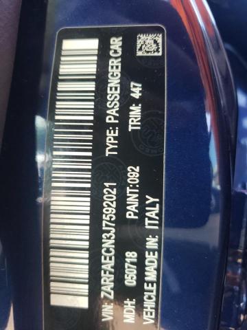 Photo 10 from auction – 2018 ALFA ROMEO GIULIA TI with VIN ZARFAECN3J7592021