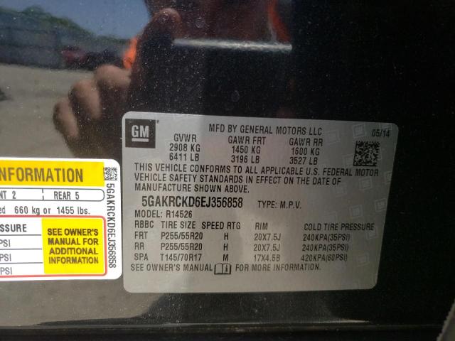 Photo 10 from auction – 2014 BUICK ENCLAVE with VIN 5GAKRCKD6EJ356858
