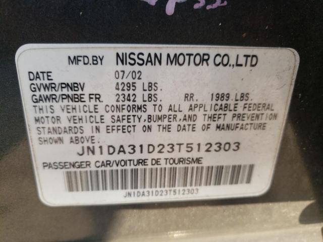 Photo 10 from auction – 2003 NISSAN MAXIMA GLE with VIN JN1DA31D23T512303