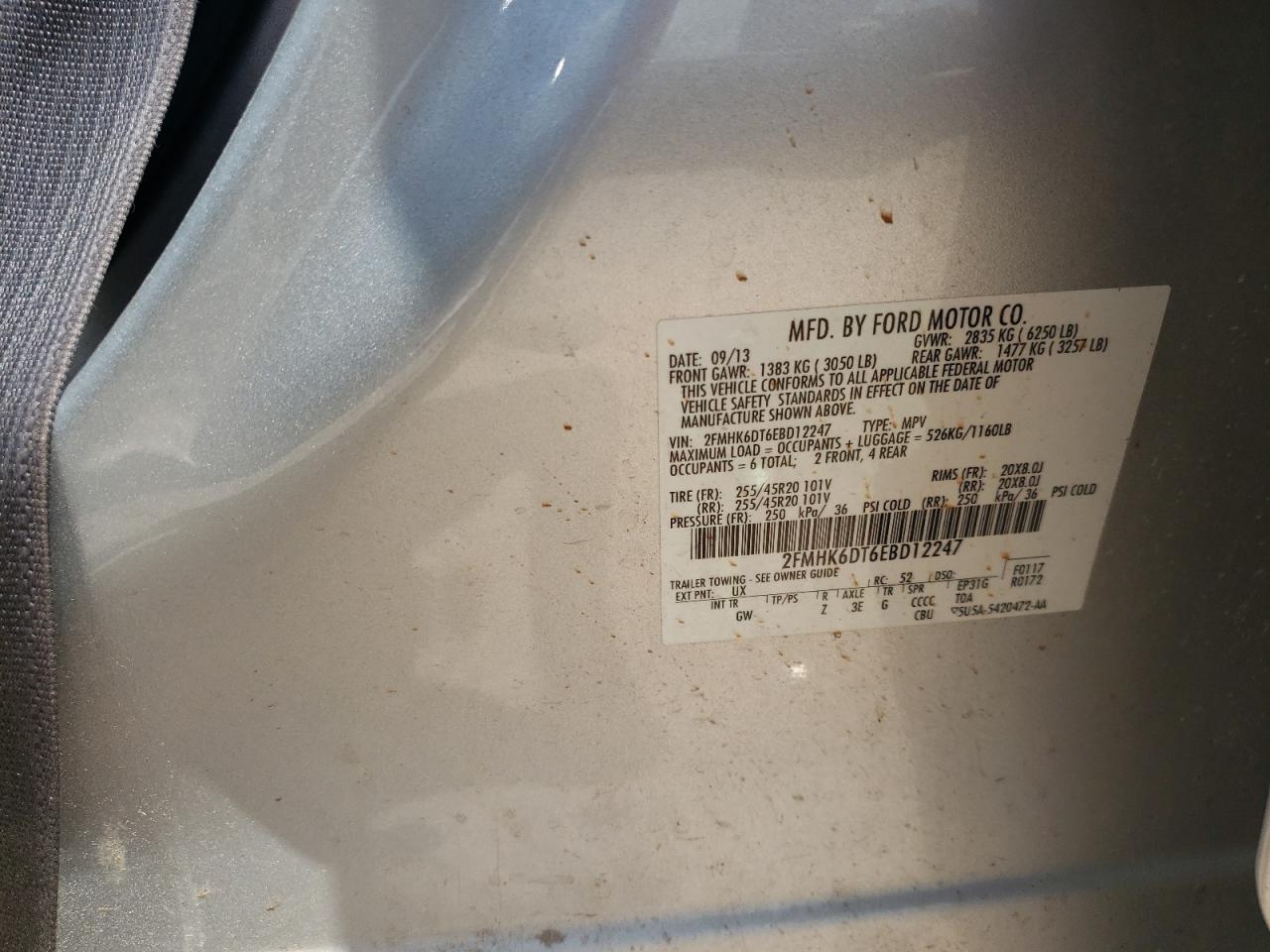 Photo 20 from auction – 2014 FORD FLEX LIMIT with VIN 2FMHK6DT6EBD12247