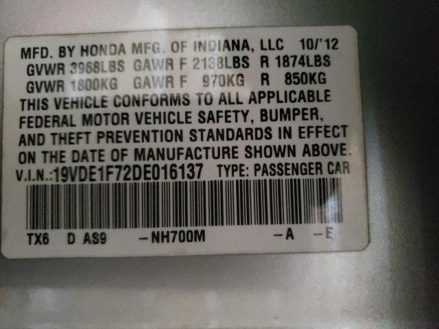 Photo 10 from auction – 2013 ACURA ILX 20 TEC with VIN 19VDE1F72DE016137