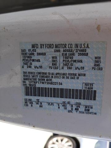Photo 10 from auction – 2003 FORD F150 with VIN 1FTRF17W73NB22156