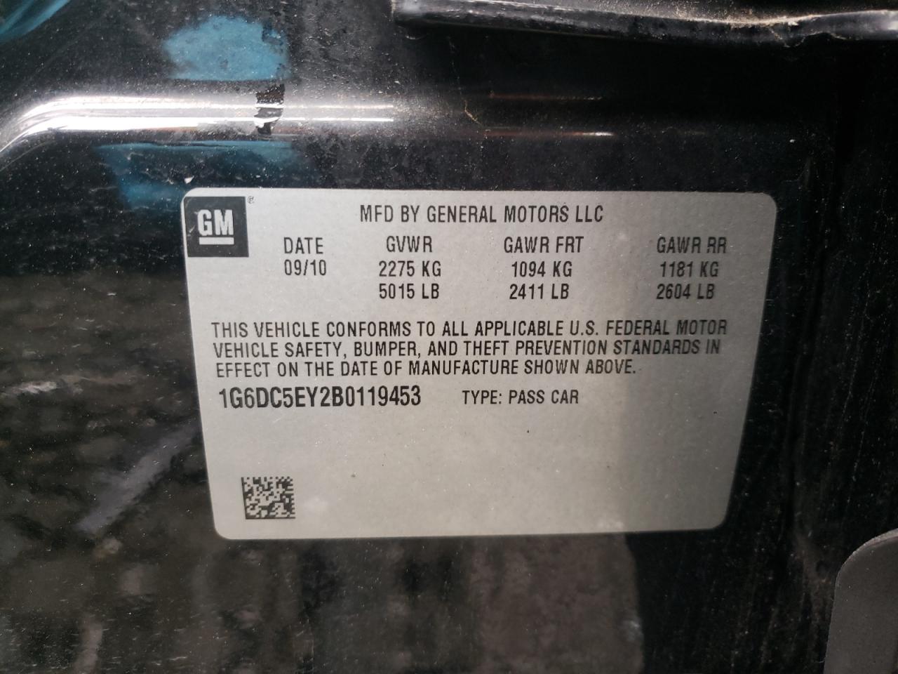 Photo 10 from auction – 2011 CADILLAC CTS with VIN 1G6DC5EY2B0119453