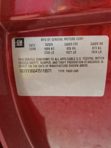 Photo 10 from auction – 2007 CHEVROLET CORVETTE with VIN 1G1YY36U475119571