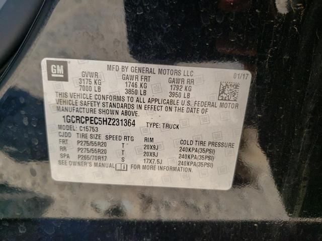 Photo 10 from auction – 2017 CHEVROLET SILVERADO with VIN 1GCRCPEC5HZ231364