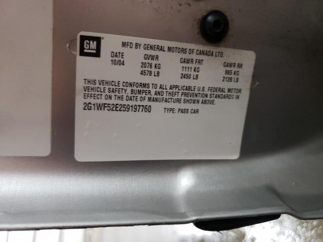 Photo 10 from auction – 2005 CHEVROLET IMPALA with VIN 2G1WF52E259197760