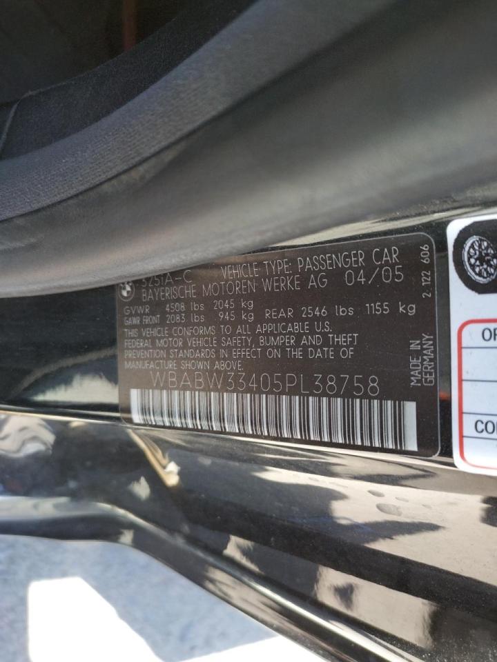 Photo 10 from auction – 2005 BMW 325 CI with VIN WBABW33405PL38758