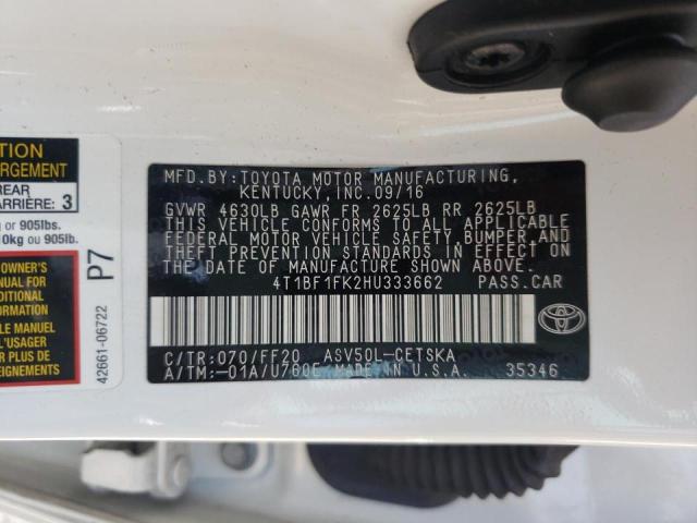 Photo 10 from auction – 2017 TOYOTA CAMRY LE with VIN 4T1BF1FK2HU333662