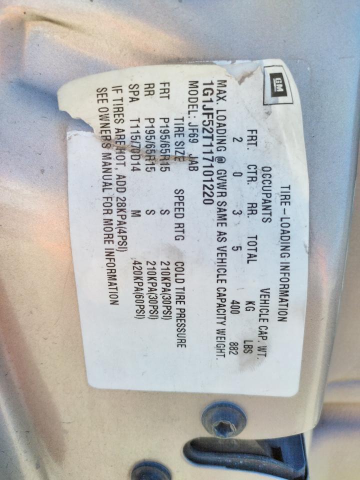 Photo 10 from auction – 2001 CHEVROLET CAVALIER L with VIN 1G1JF52T117101220